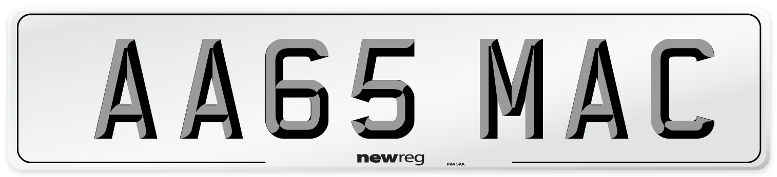AA65 MAC Number Plate from New Reg